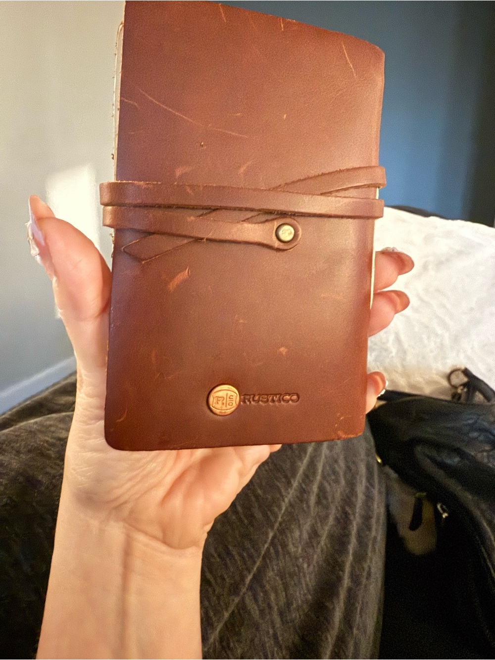 Leather Rustico Golf Log Book with Pocket - Picture 3 of 10